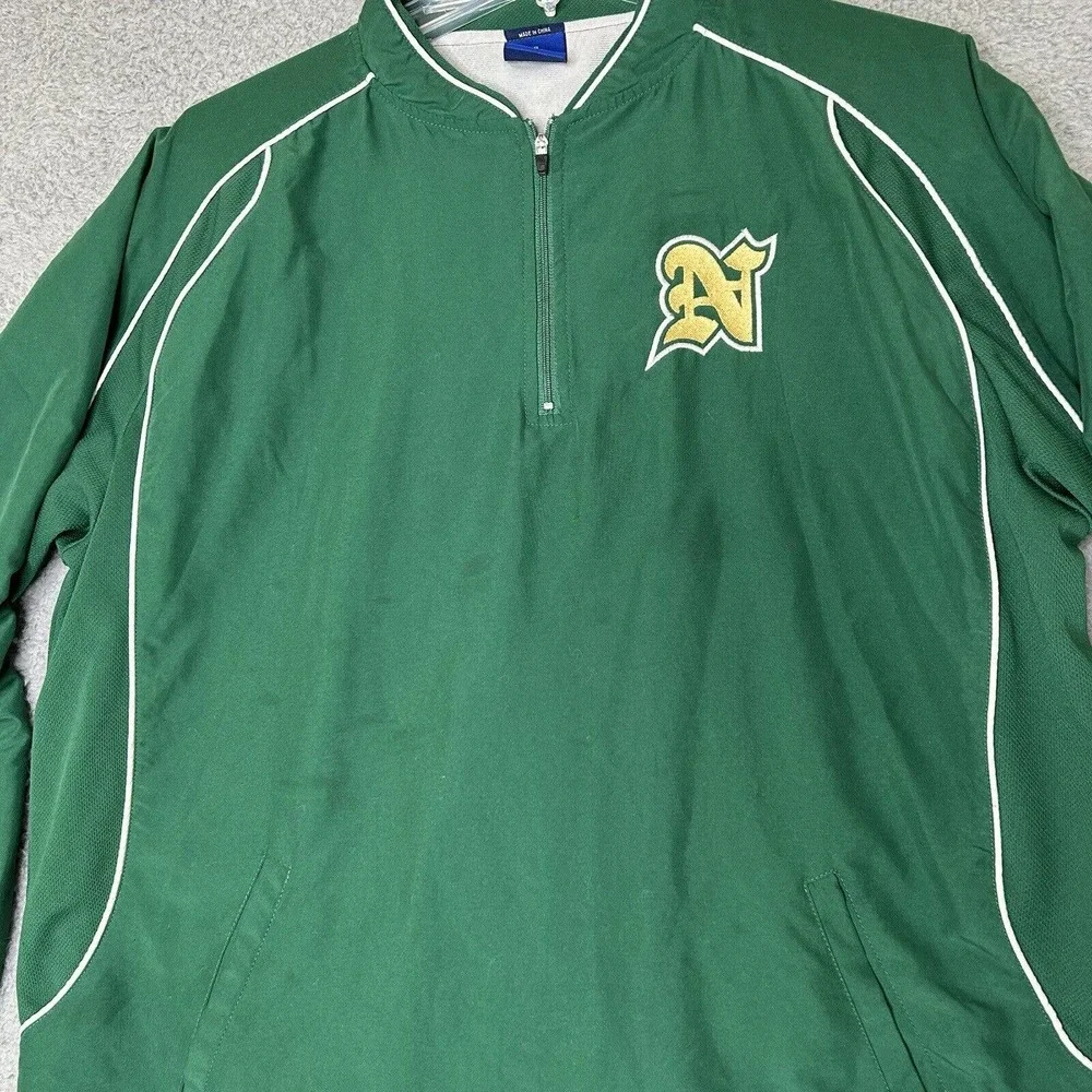Mizuno Track Jacket Mens XL Green Running 1/4‎ Zip Lined Pockets Vented Back
